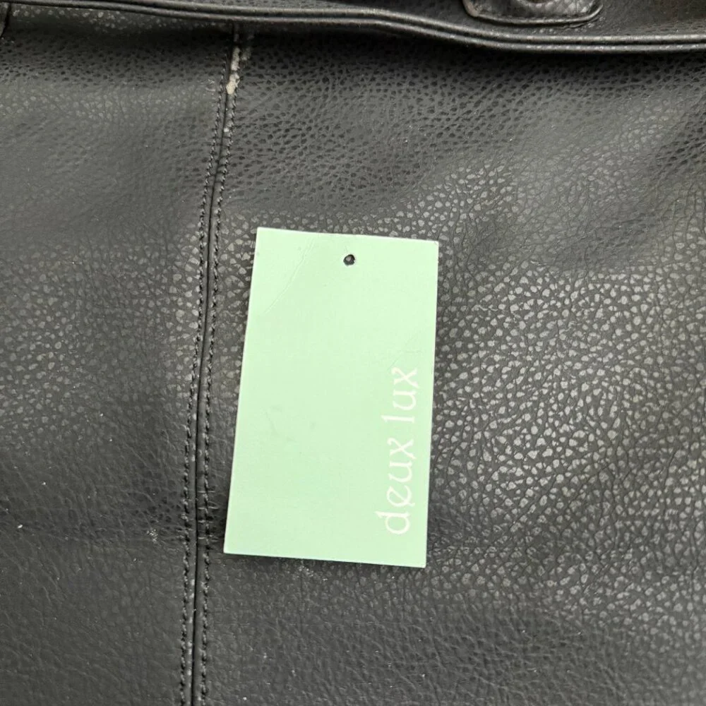 Deux Lux Varick Satchel Black Faux Leather Handbag